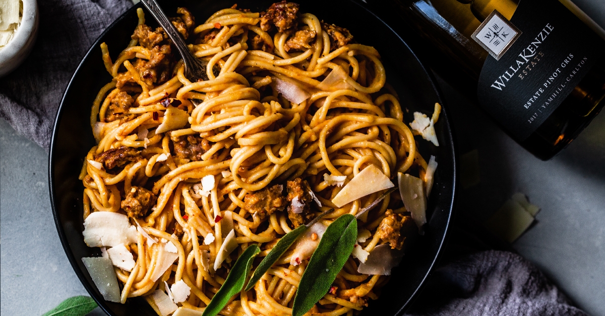 Creamy pumpkin pasta